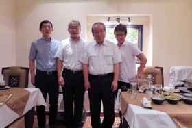 【写真15】日本郵船ロジスティクス社長の蓑田誠氏（左から二人目）と会食